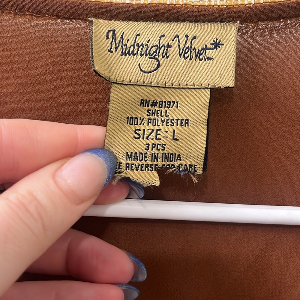 Rust Embroidered Open Cardigan - Picture 3 of 5